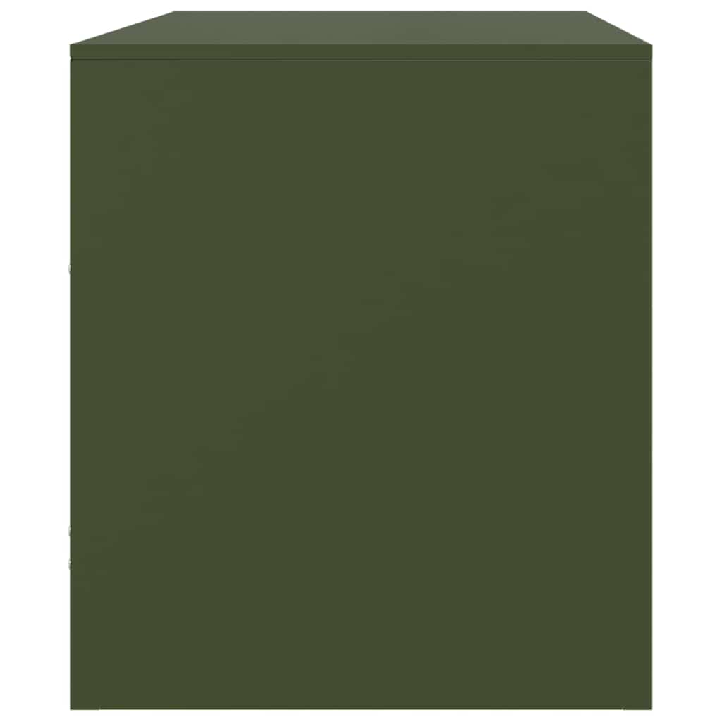 vidaXL Szafka pod telewizor, oliwkowa, 67x39x44 cm, stalowa