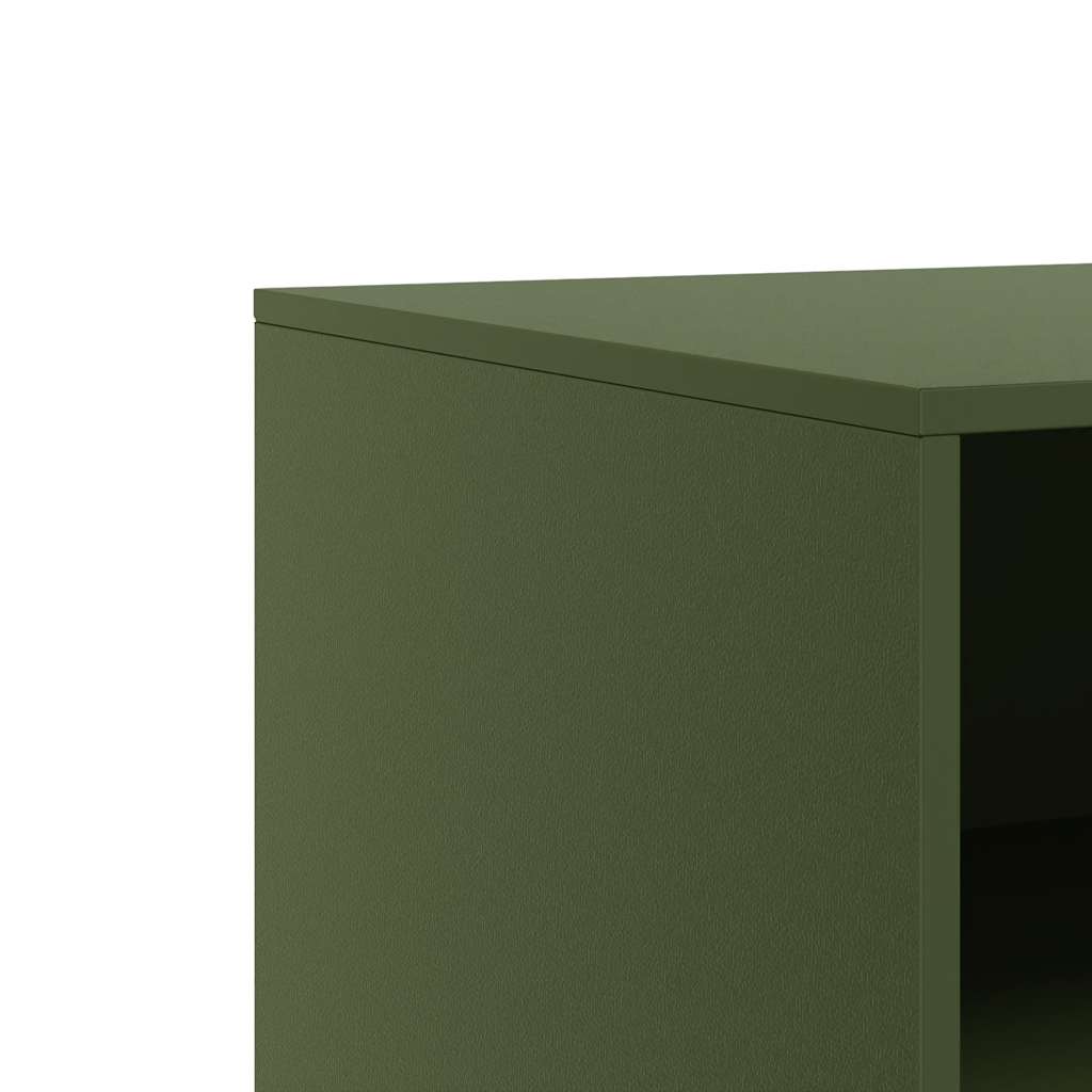 vidaXL Szafka pod telewizor, oliwkowa, 67x39x44 cm, stalowa