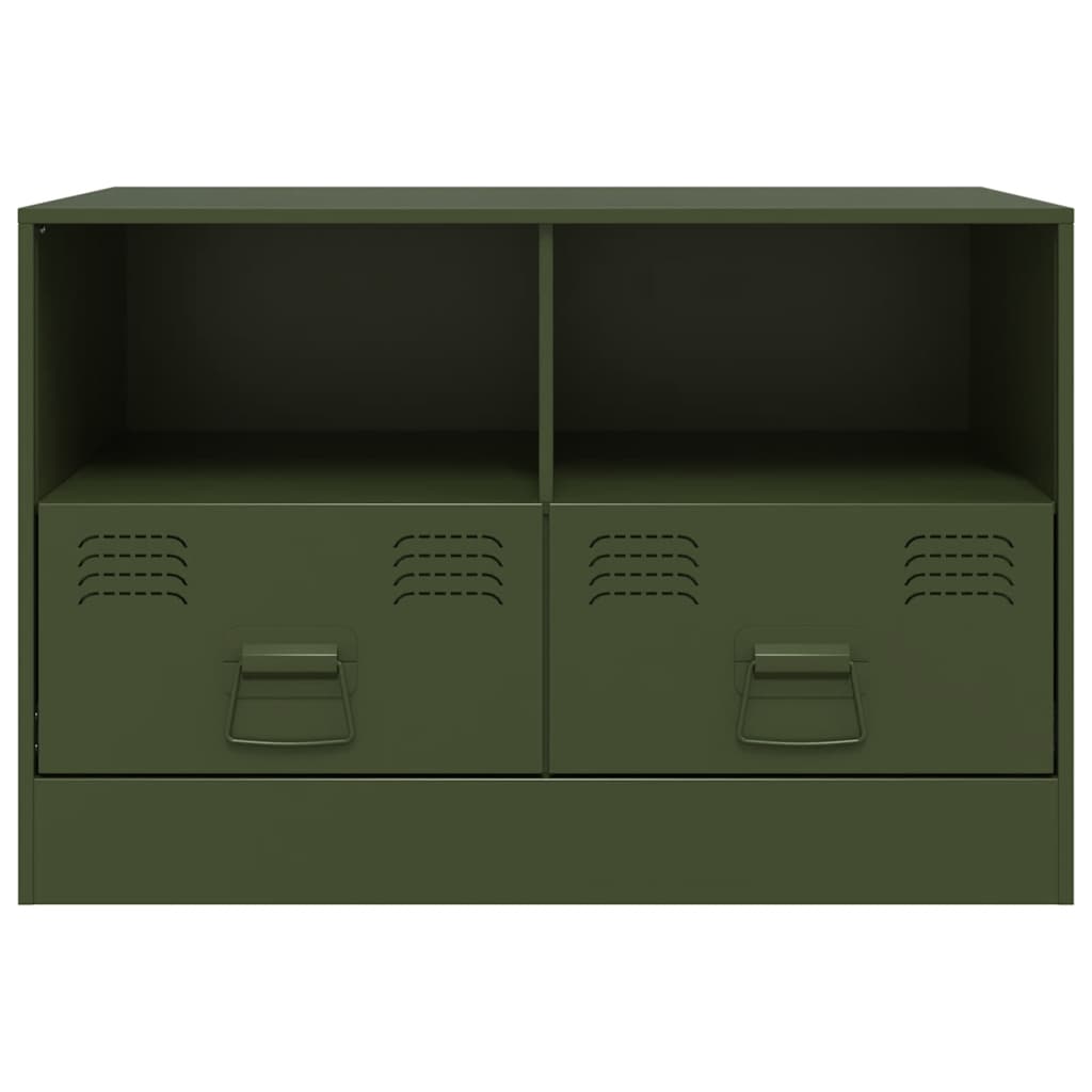 vidaXL Szafki pod telewizor, 2 szt., oliwkowe, 67x39x44 cm, stalowe