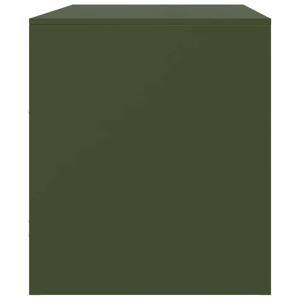 vidaXL Szafki pod telewizor, 2 szt., oliwkowe, 67x39x44 cm, stalowe