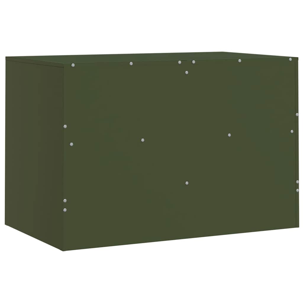 vidaXL Szafki pod telewizor, 2 szt., oliwkowe, 67x39x44 cm, stalowe