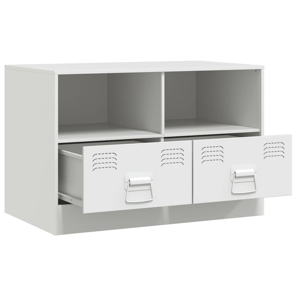 vidaXL Szafka pod telewizor, biała, 67x39x44 cm, stalowa