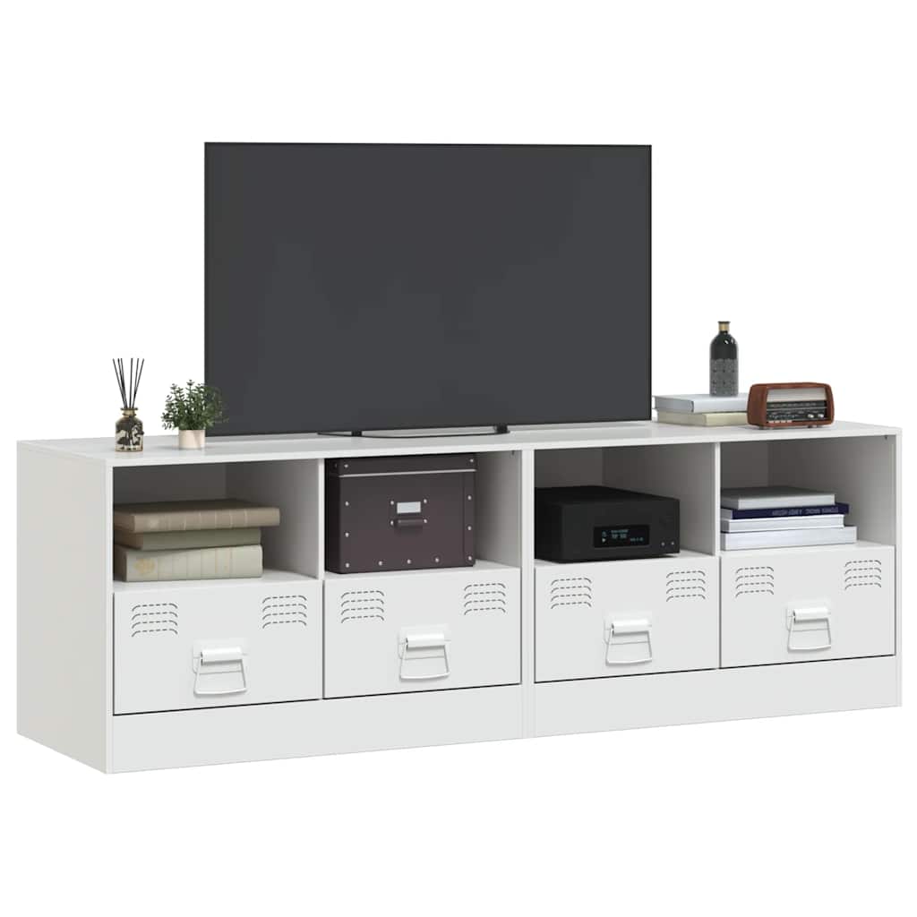 vidaXL Szafki pod telewizor, 2 szt., białe, 67x39x44 cm, stalowe