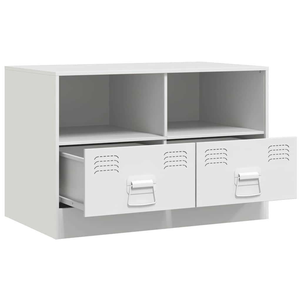 vidaXL Szafki pod telewizor, 2 szt., białe, 67x39x44 cm, stalowe