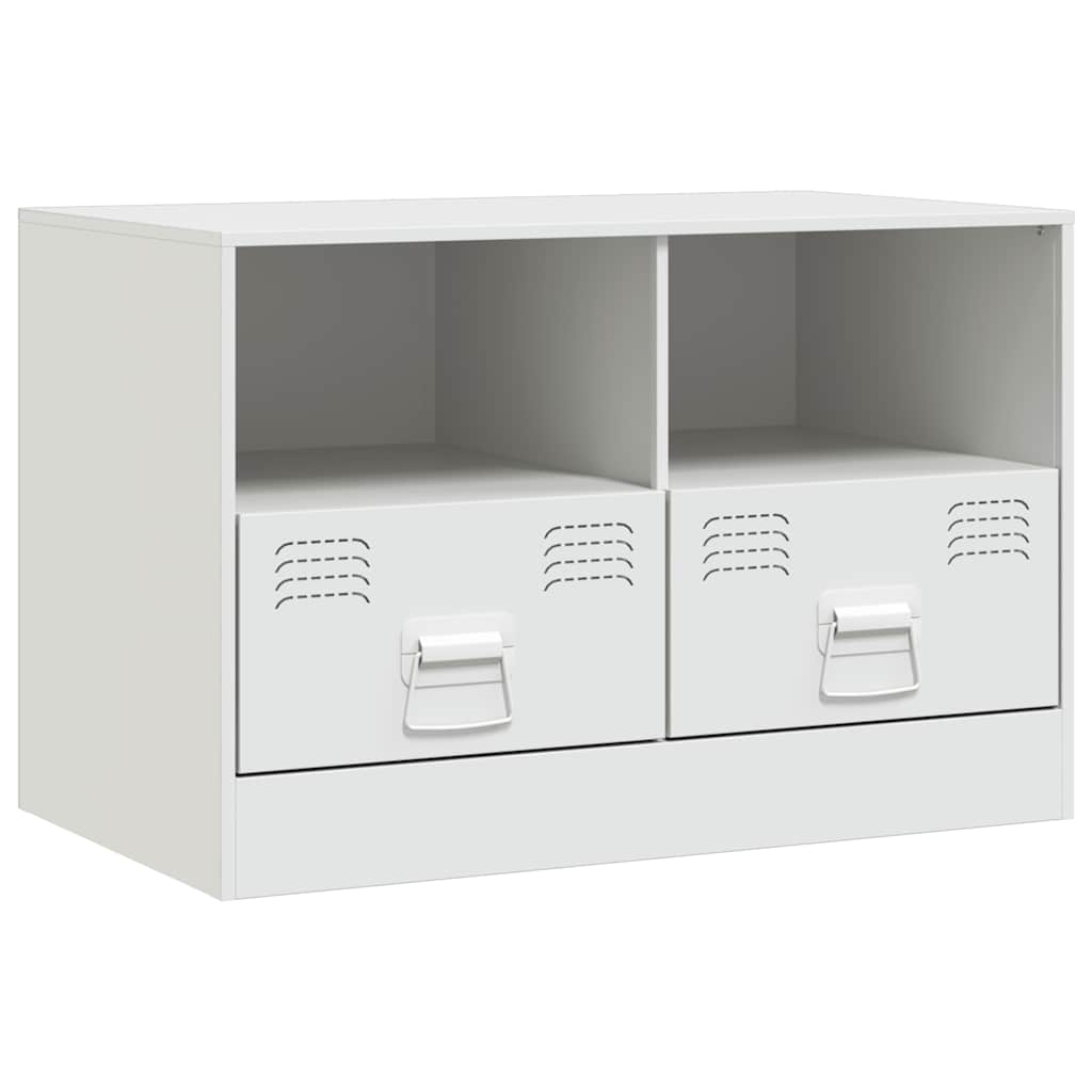 vidaXL Szafki pod telewizor, 2 szt., białe, 67x39x44 cm, stalowe