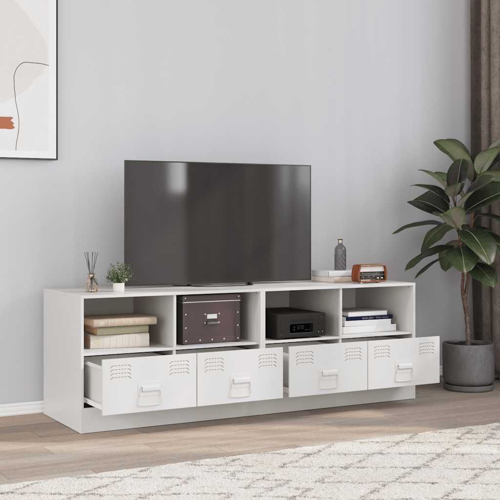 vidaXL Szafki pod telewizor, 2 szt., białe, 67x39x44 cm, stalowe