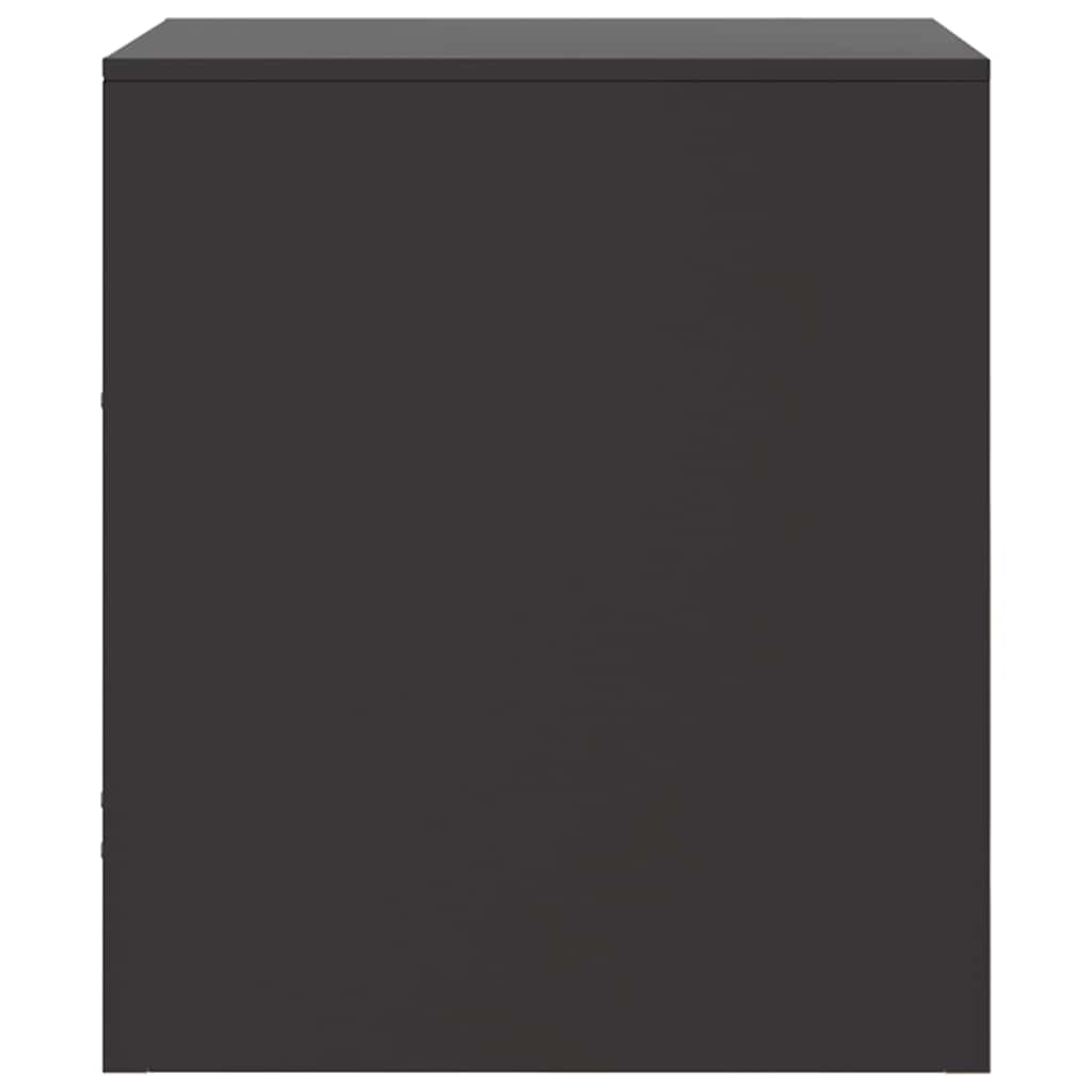 vidaXL Szafka nocna, czarna, 34,5x39x44 cm, stal