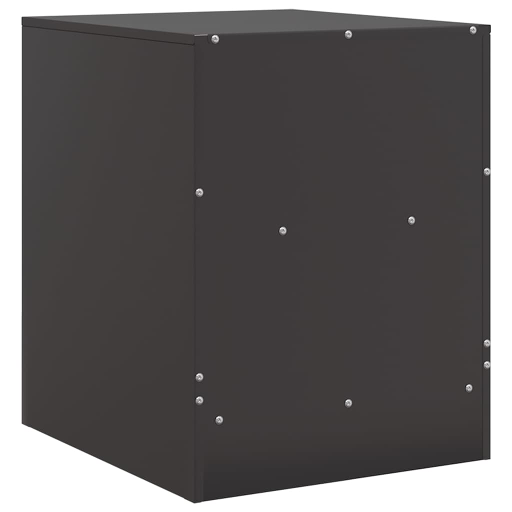 vidaXL Szafka nocna, czarna, 34,5x39x44 cm, stal