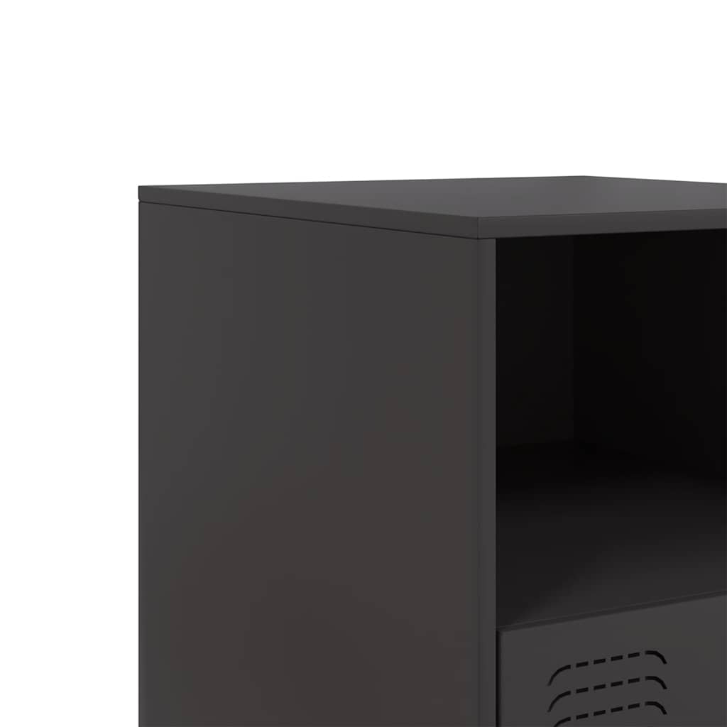vidaXL Szafka nocna, czarna, 34,5x39x44 cm, stal