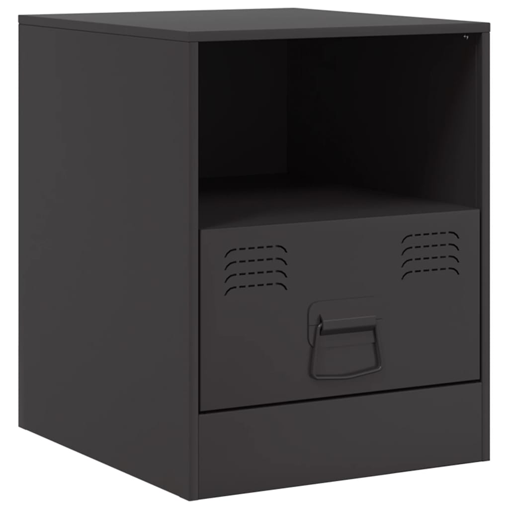 vidaXL Szafki nocne, 2 szt., czarne, 34,5x39x44 cm, stal