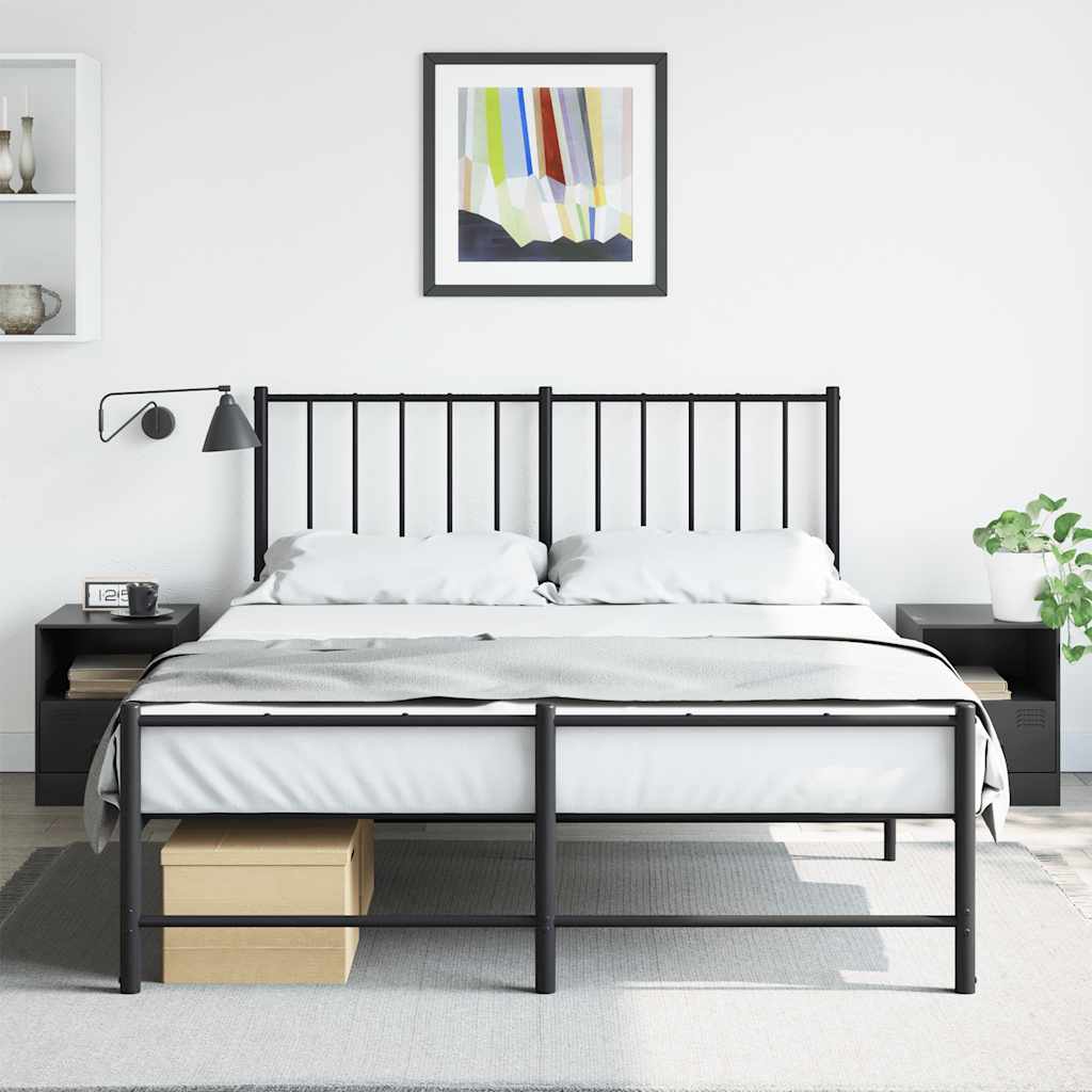 vidaXL Szafki nocne, 2 szt., czarne, 34,5x39x44 cm, stal