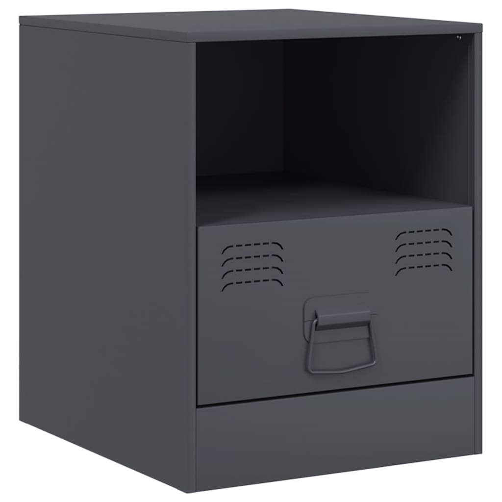 vidaXL Szafka nocna, antracytowa, 34,5x39x44 cm, stal
