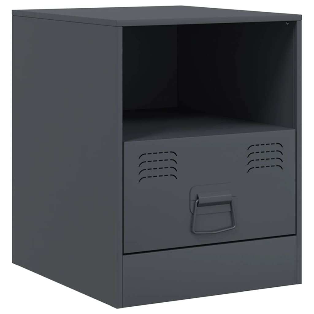 vidaXL Szafki nocne, 2 szt., antracytowe, 34,5x39x44 cm, stal