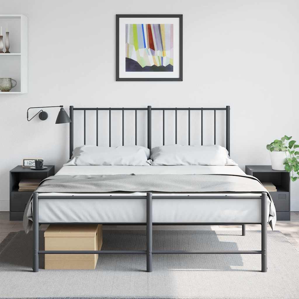 vidaXL Szafki nocne, 2 szt., antracytowe, 34,5x39x44 cm, stal