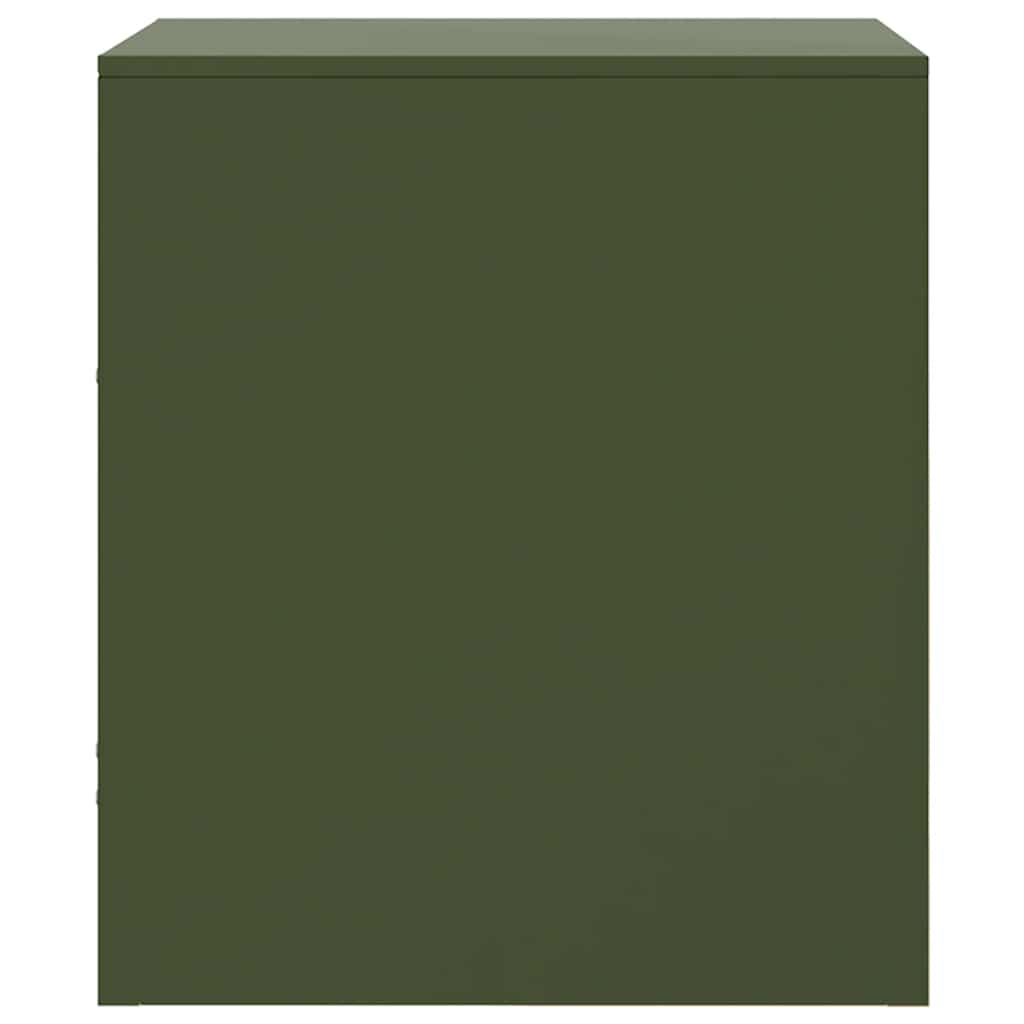 vidaXL Szafki nocne, 2 szt., oliwkowa zieleń, 34,5x39x44 cm, stal