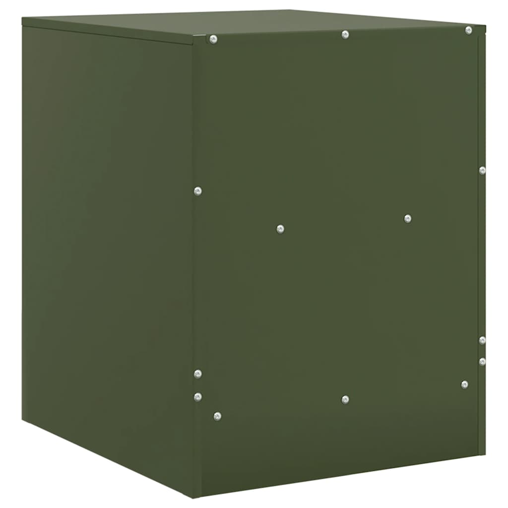 vidaXL Szafki nocne, 2 szt., oliwkowa zieleń, 34,5x39x44 cm, stal