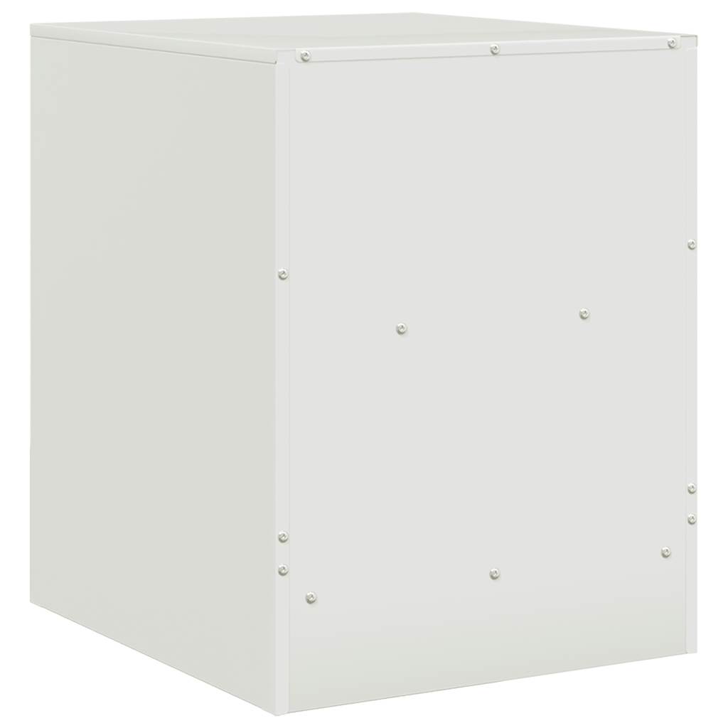vidaXL Szafka nocna, biała, 34,5x39x44 cm, stal
