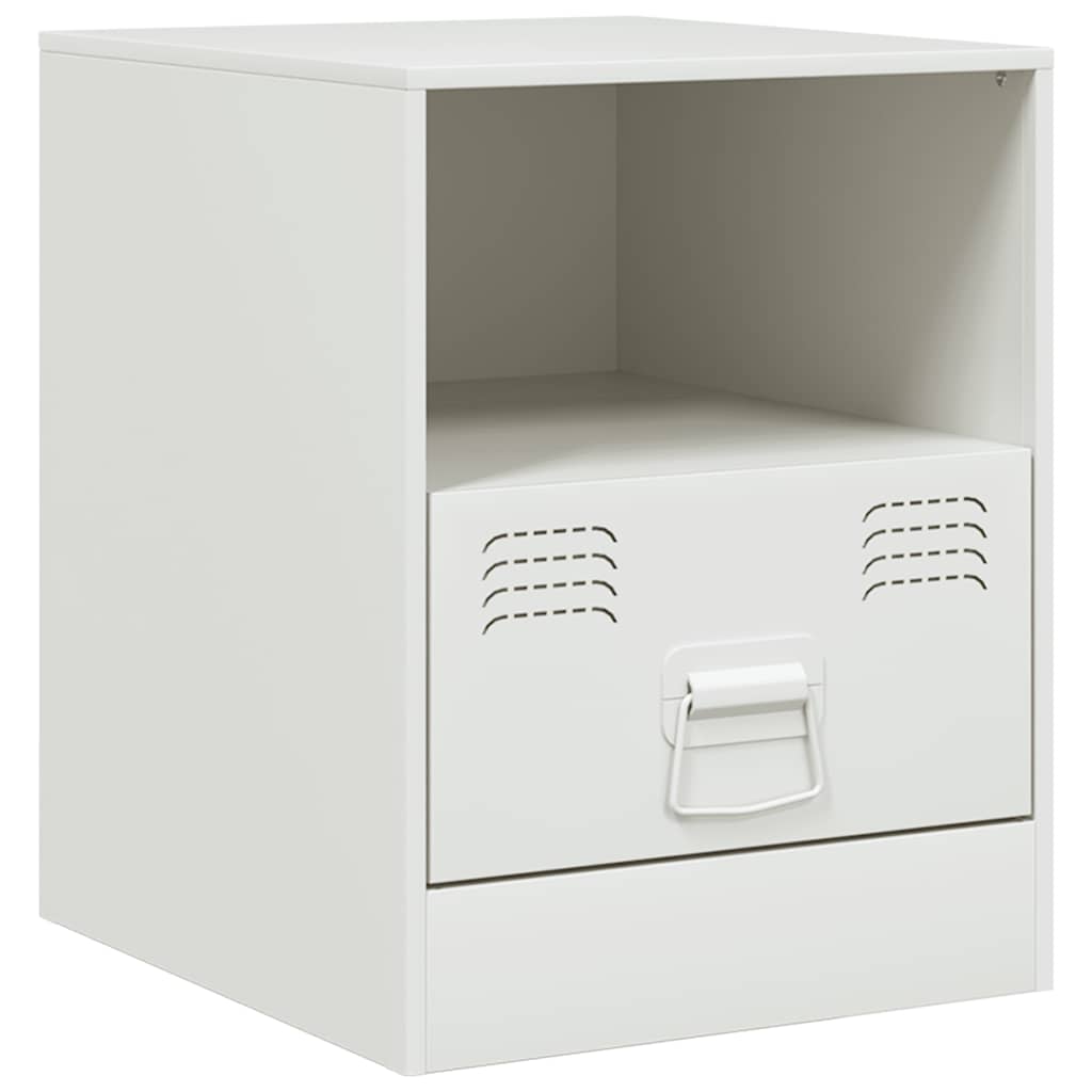 vidaXL Szafki nocne, 2 szt., białe, 34,5x39x44 cm, stal