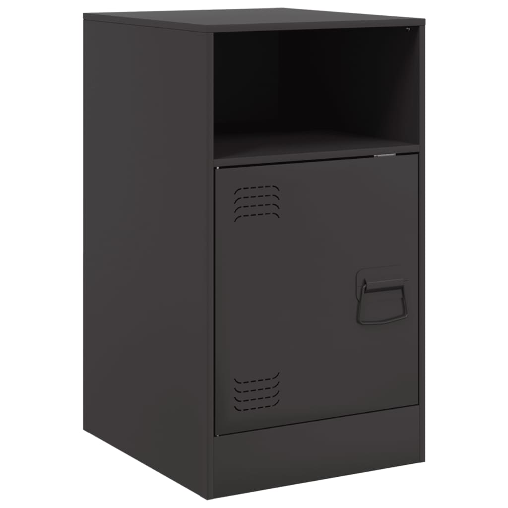 vidaXL Szafka nocna, czarna, 34,5x39x62 cm, stal