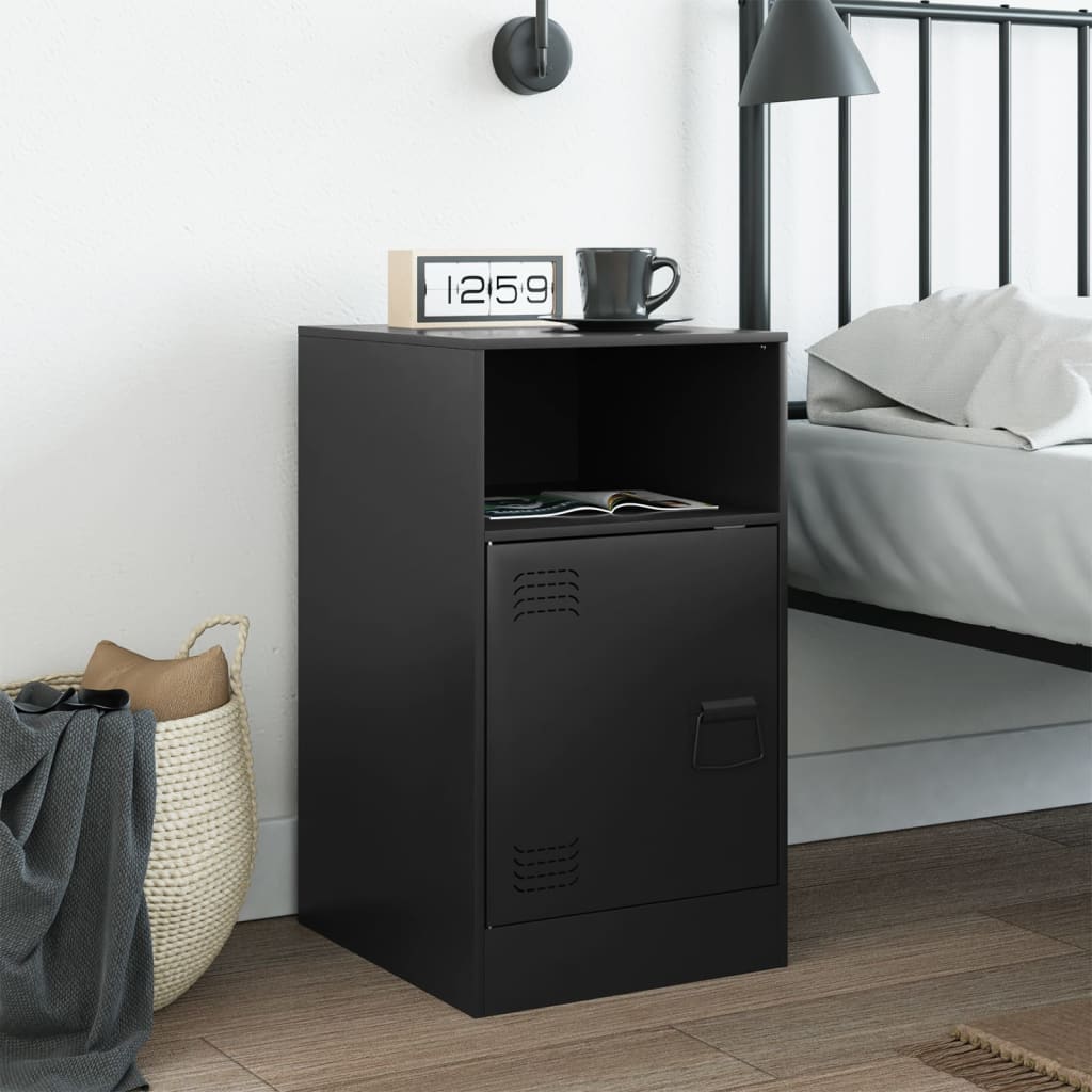 vidaXL Szafka nocna, czarna, 34,5x39x62 cm, stal