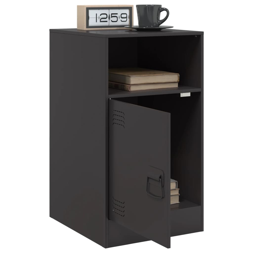 vidaXL Szafka nocna, czarna, 34,5x39x62 cm, stal