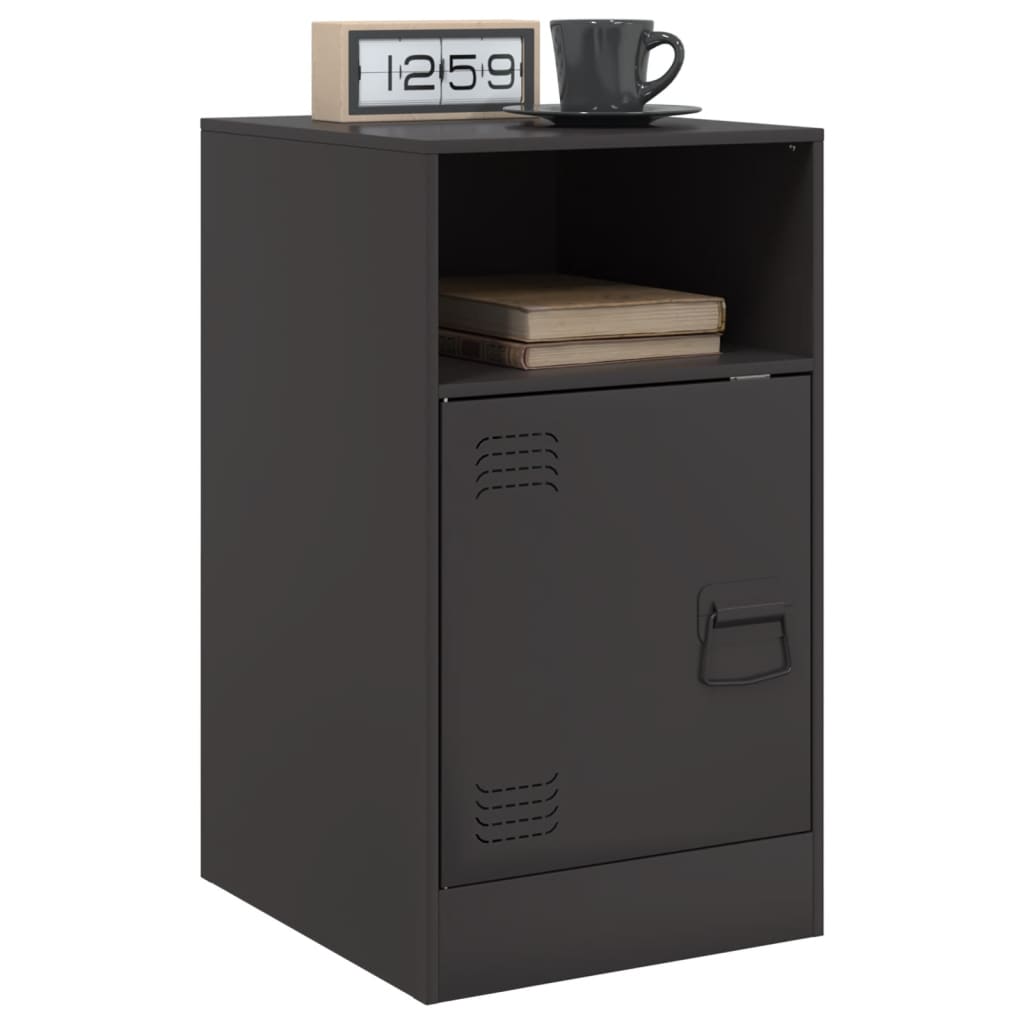 vidaXL Szafka nocna, czarna, 34,5x39x62 cm, stal