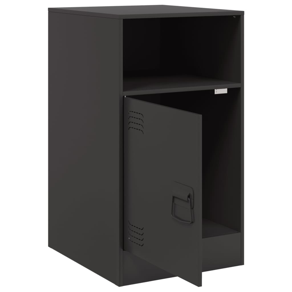 vidaXL Szafka nocna, czarna, 34,5x39x62 cm, stal