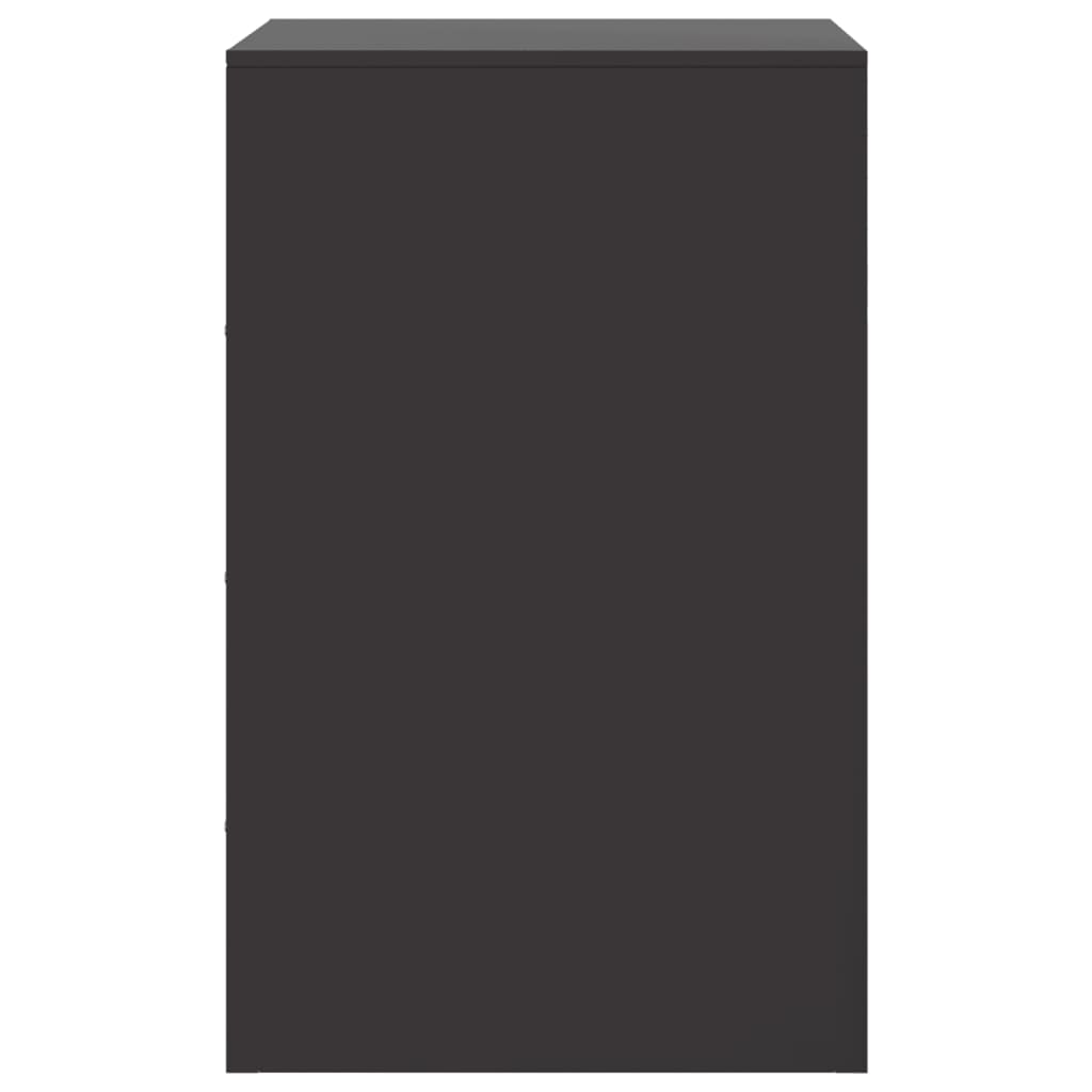 vidaXL Szafka nocna, czarna, 34,5x39x62 cm, stal