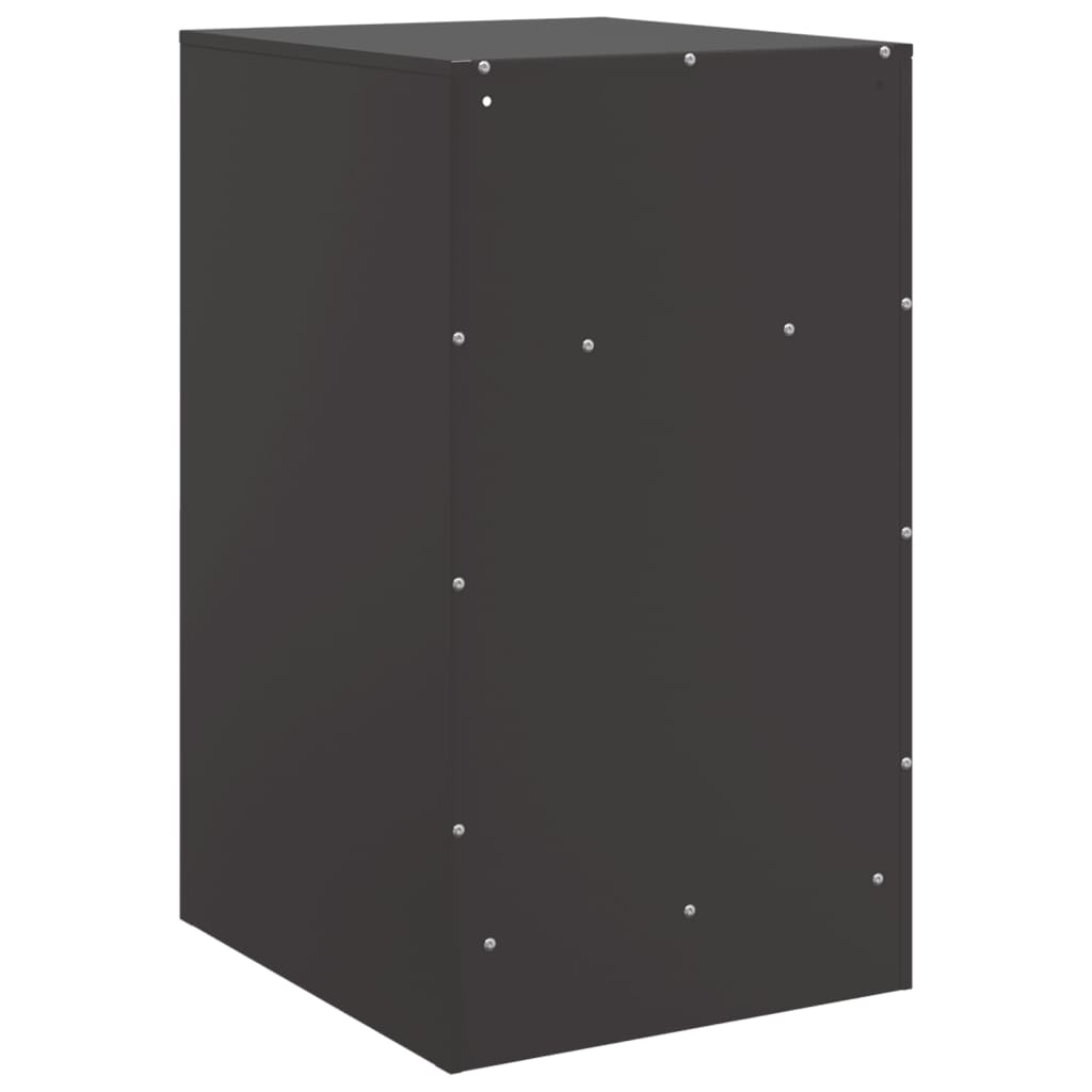 vidaXL Szafka nocna, czarna, 34,5x39x62 cm, stal
