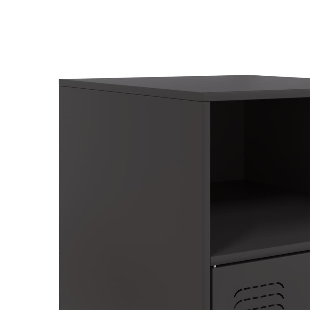 vidaXL Szafka nocna, czarna, 34,5x39x62 cm, stal