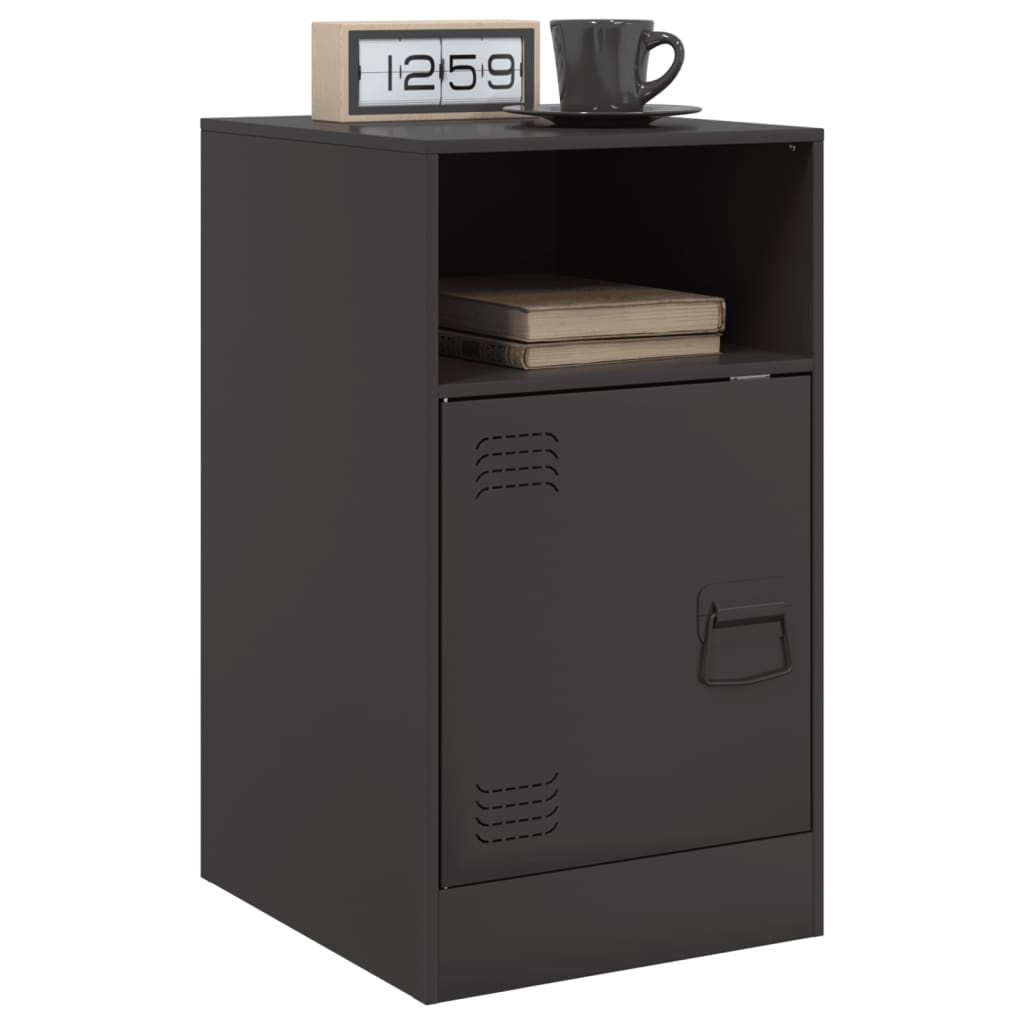 vidaXL Szafki nocne, 2 szt., czarne, 34,5x39x62 cm, stal