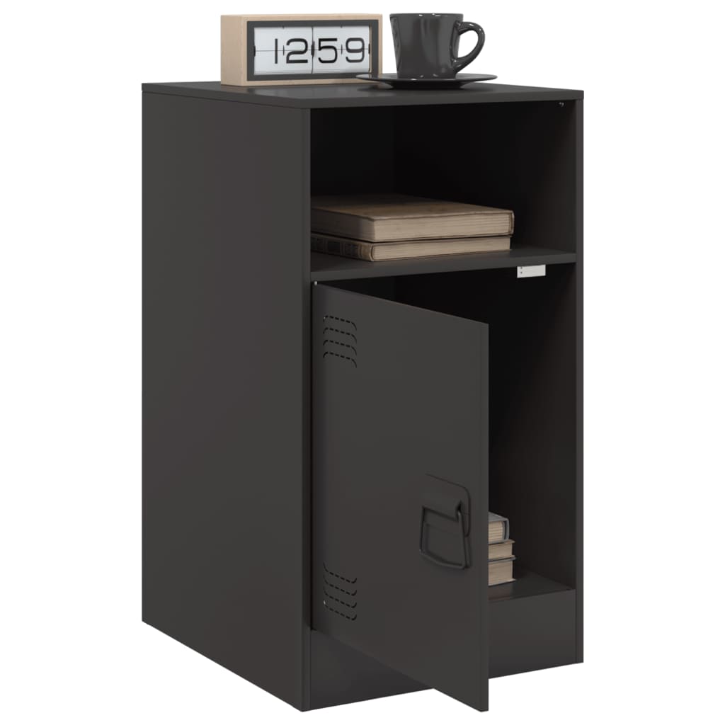 vidaXL Szafki nocne, 2 szt., czarne, 34,5x39x62 cm, stal