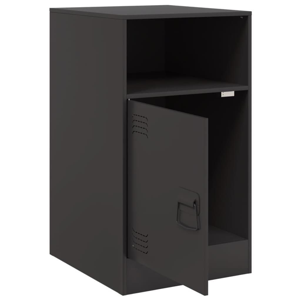 vidaXL Szafki nocne, 2 szt., czarne, 34,5x39x62 cm, stal