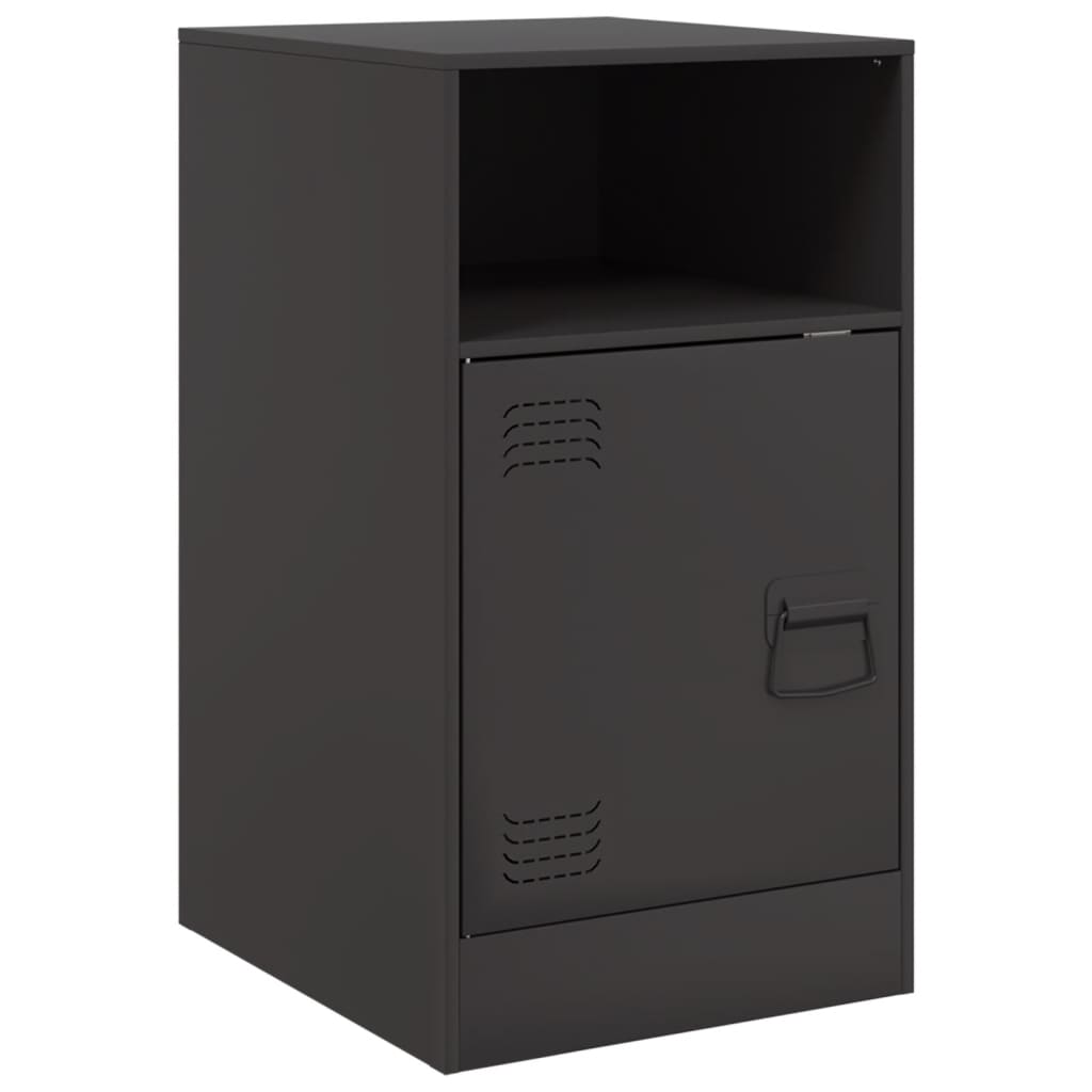 vidaXL Szafki nocne, 2 szt., czarne, 34,5x39x62 cm, stal
