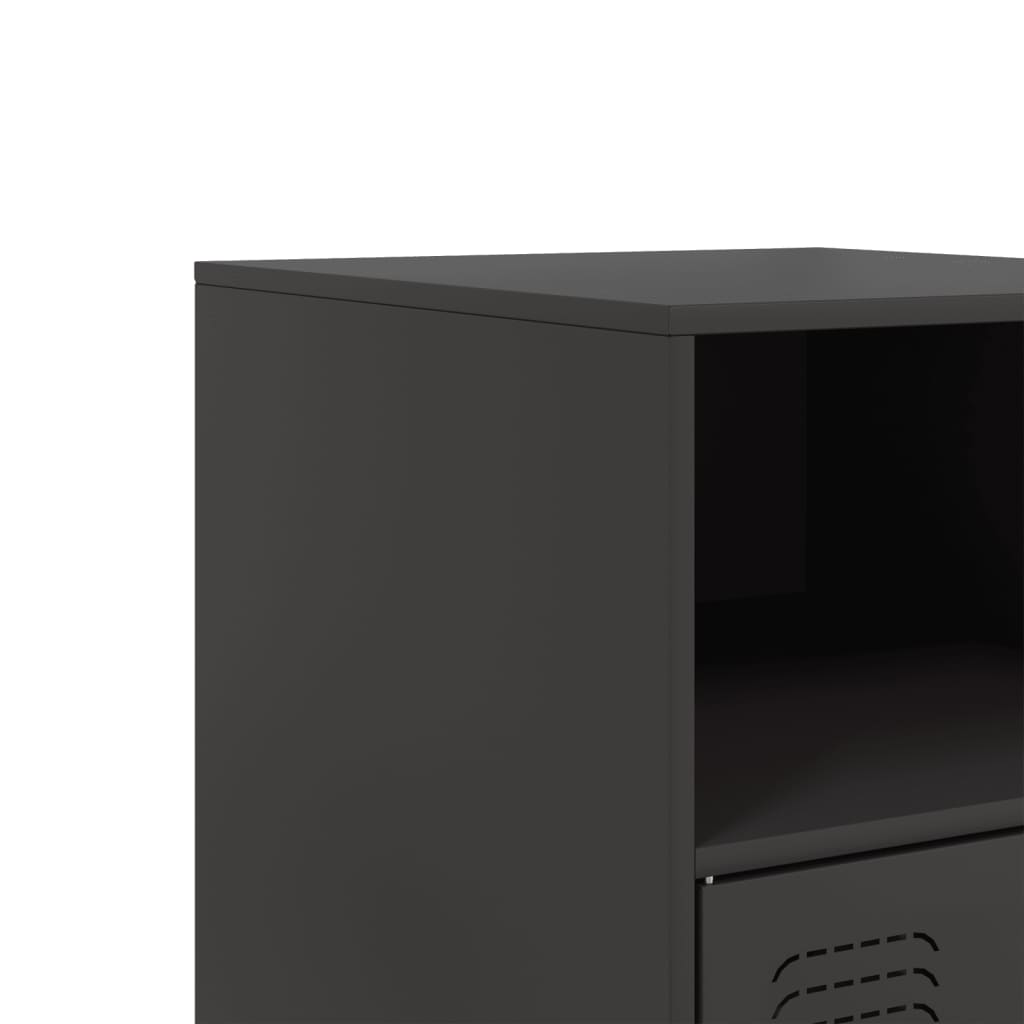 vidaXL Szafki nocne, 2 szt., czarne, 34,5x39x62 cm, stal