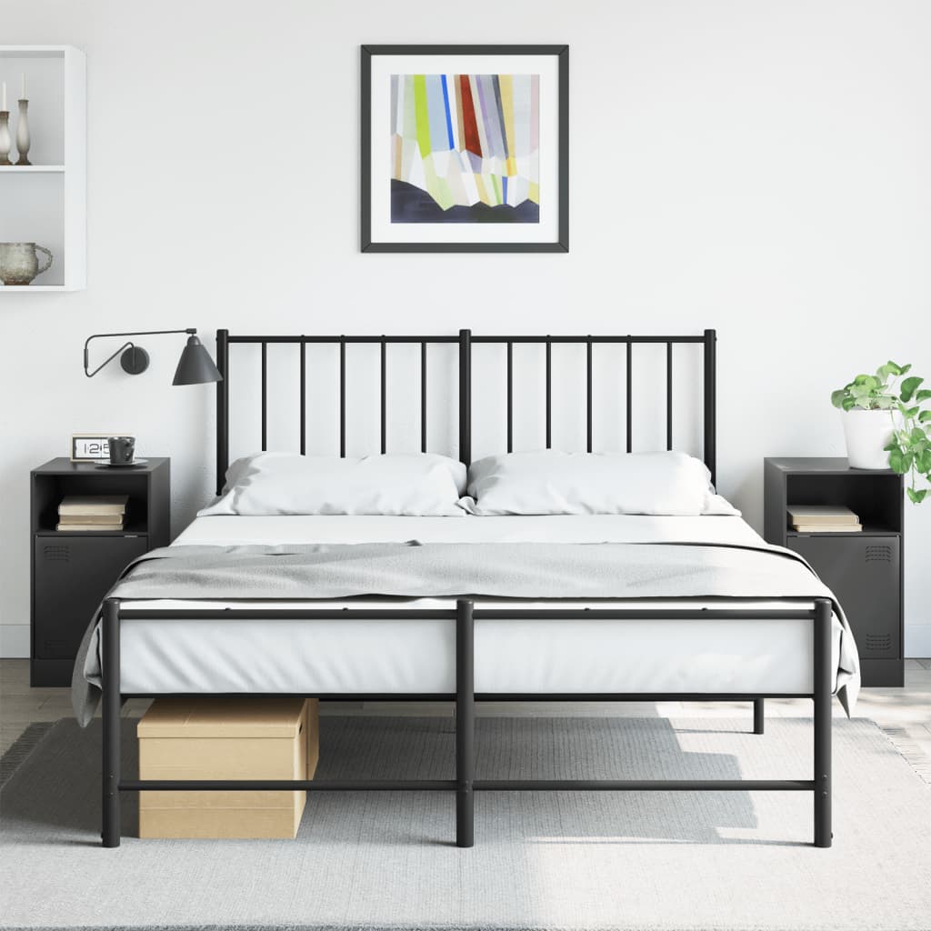 vidaXL Szafki nocne, 2 szt., czarne, 34,5x39x62 cm, stal