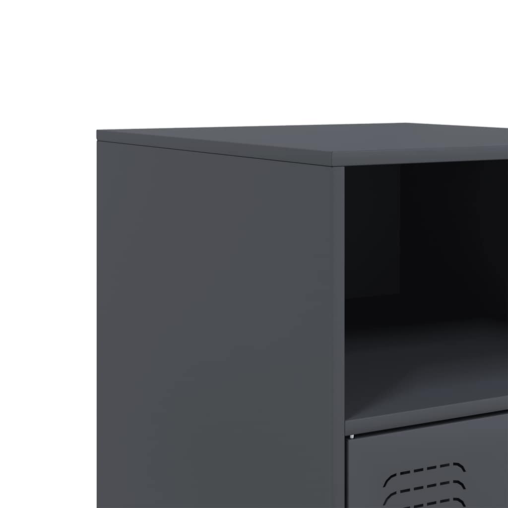 vidaXL Szafka nocna, antracytowa, 34,5x39x62 cm, stal