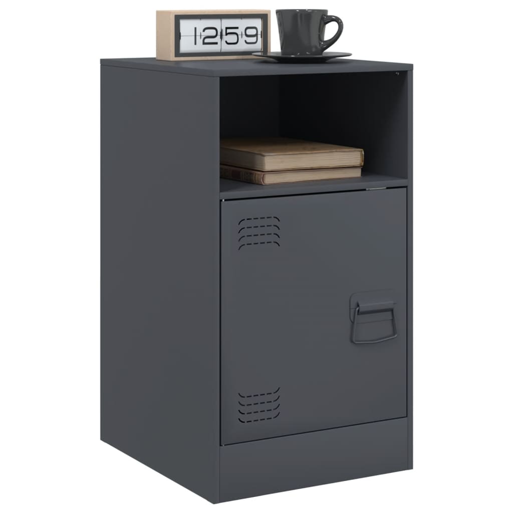 vidaXL Szafki nocne, 2 szt., antracytowe, 34,5x39x62 cm, stal