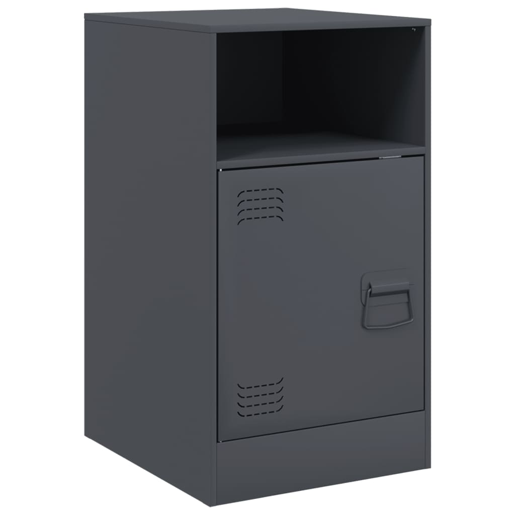 vidaXL Szafki nocne, 2 szt., antracytowe, 34,5x39x62 cm, stal