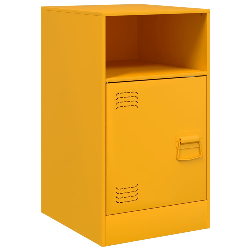 vidaXL Szafki nocne, 2 szt., musztardowe, 34,5x39x62 cm, stal