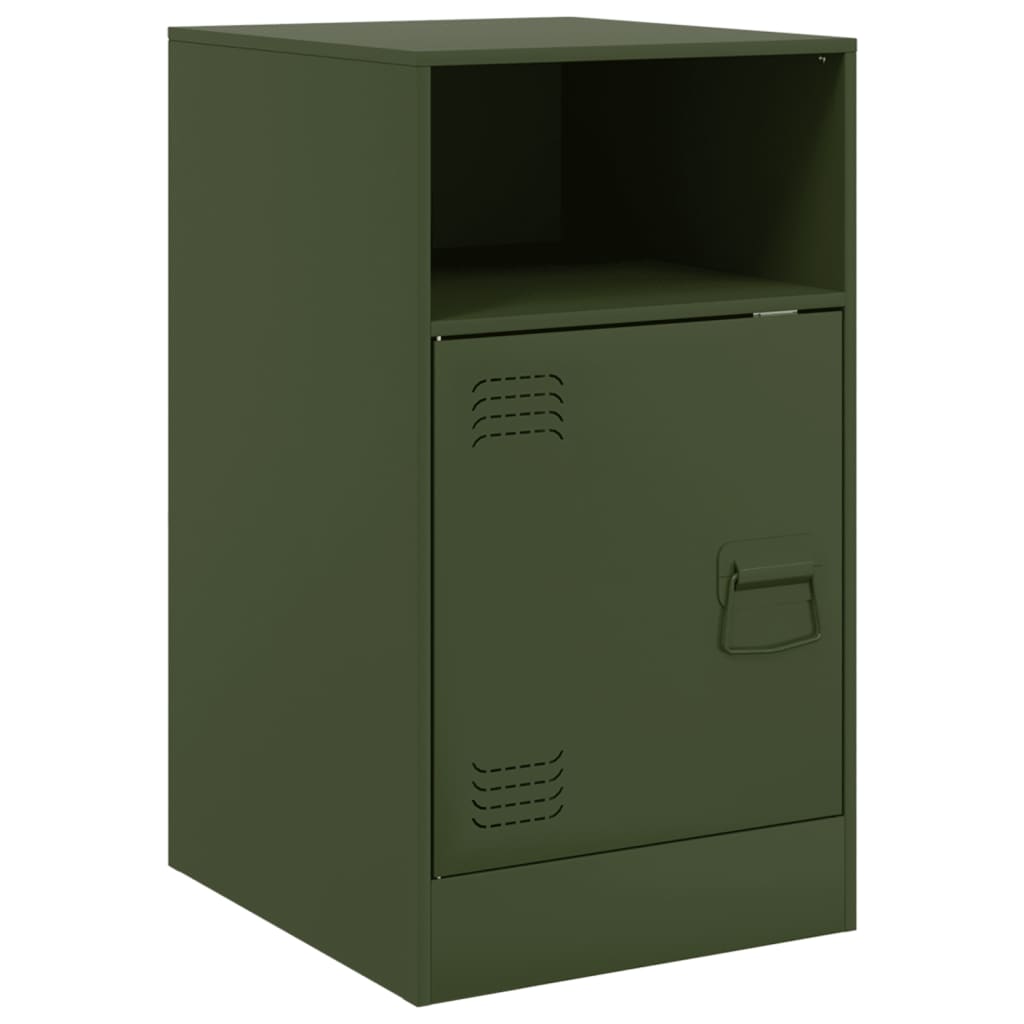 vidaXL Szafki nocne, 2 szt., oliwkowa zieleń, 34,5x39x62 cm, stal
