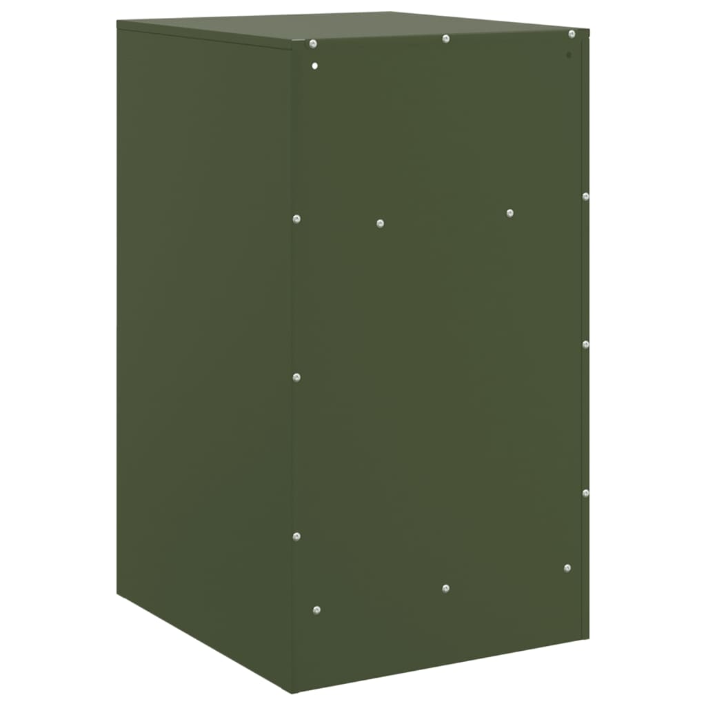 vidaXL Szafki nocne, 2 szt., oliwkowa zieleń, 34,5x39x62 cm, stal