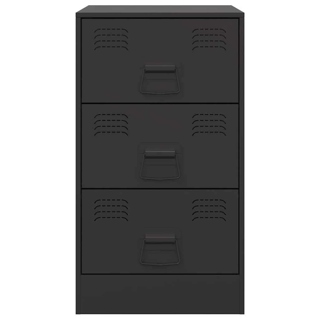 vidaXL Szafka nocna, czarna, 34,5x39x62 cm, stal