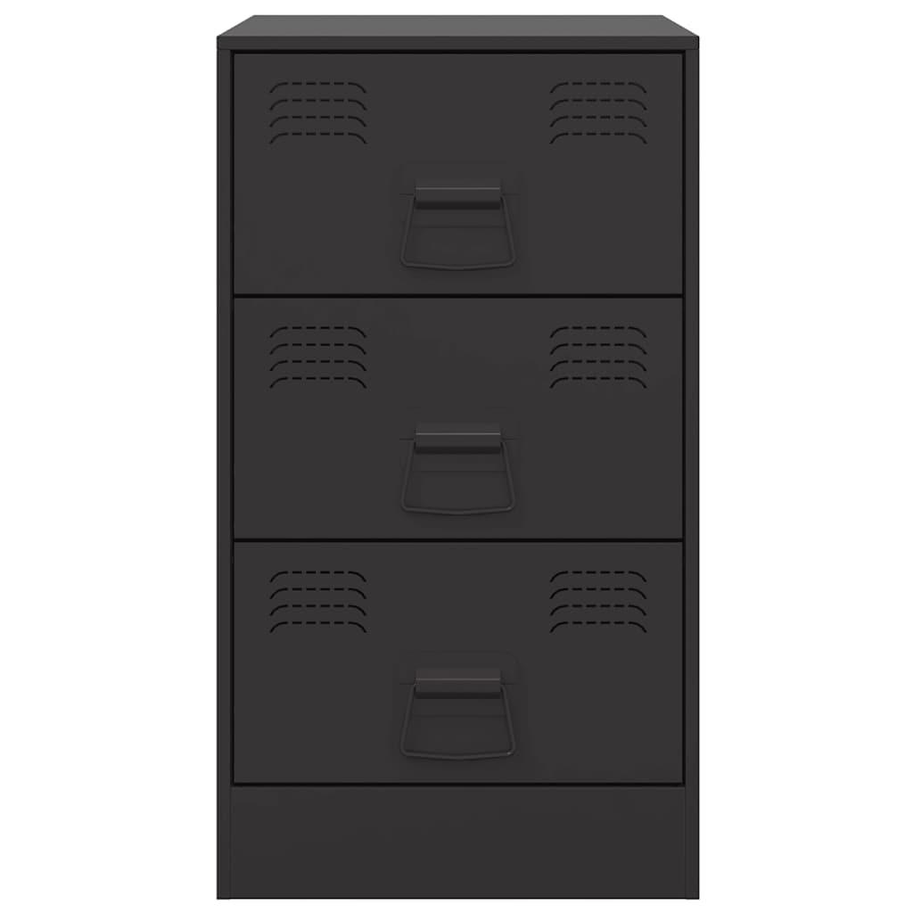 vidaXL Szafki nocne, 2 szt., czarne, 34,5x39x62 cm, stal