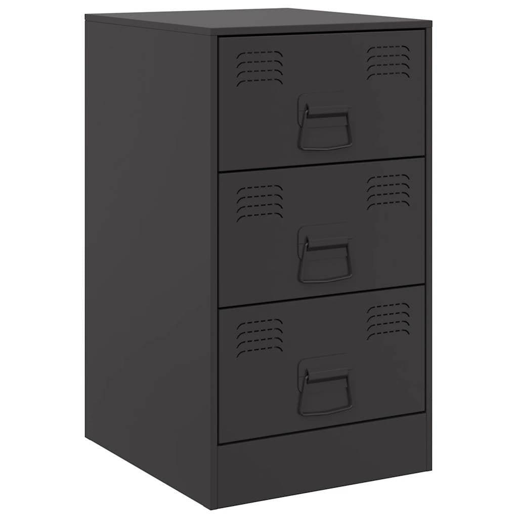 vidaXL Szafki nocne, 2 szt., czarne, 34,5x39x62 cm, stal