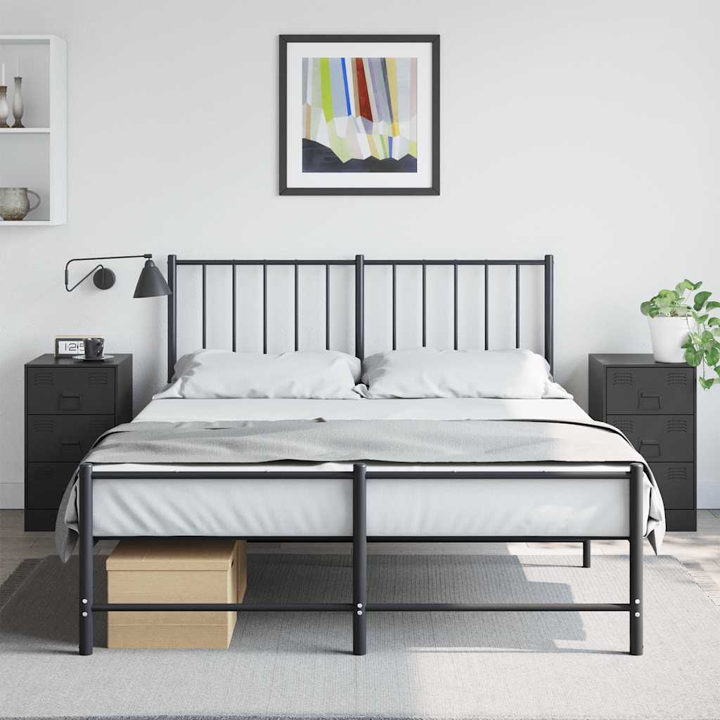 vidaXL Szafki nocne, 2 szt., czarne, 34,5x39x62 cm, stal