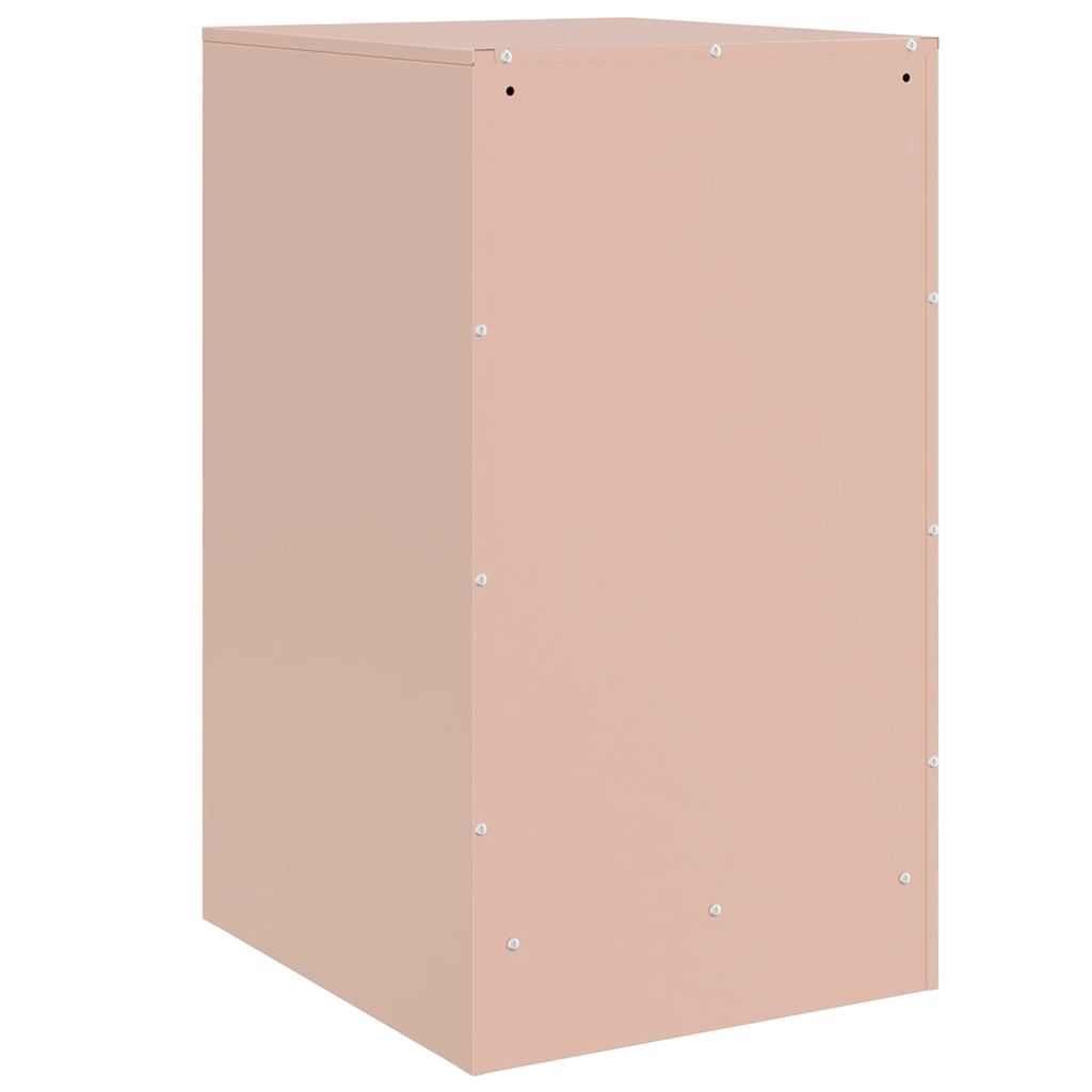 vidaXL Szafka nocna, różowa, 34,5x39x62 cm, stal