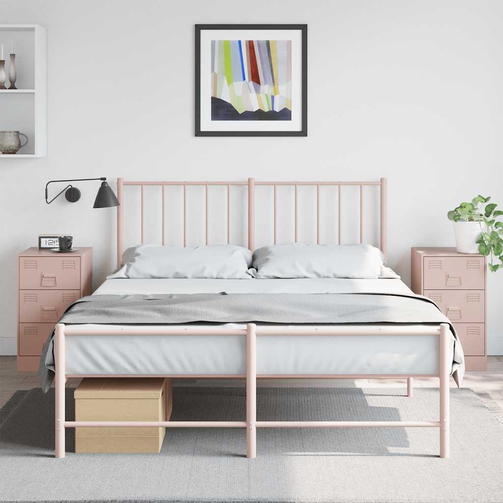 vidaXL Szafki nocne, 2 szt., różowe, 34,5x39x62 cm, stal