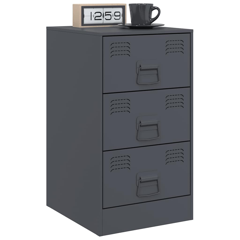 vidaXL Szafki nocne, 2 szt., antracytowe, 34,5x39x62 cm, stal