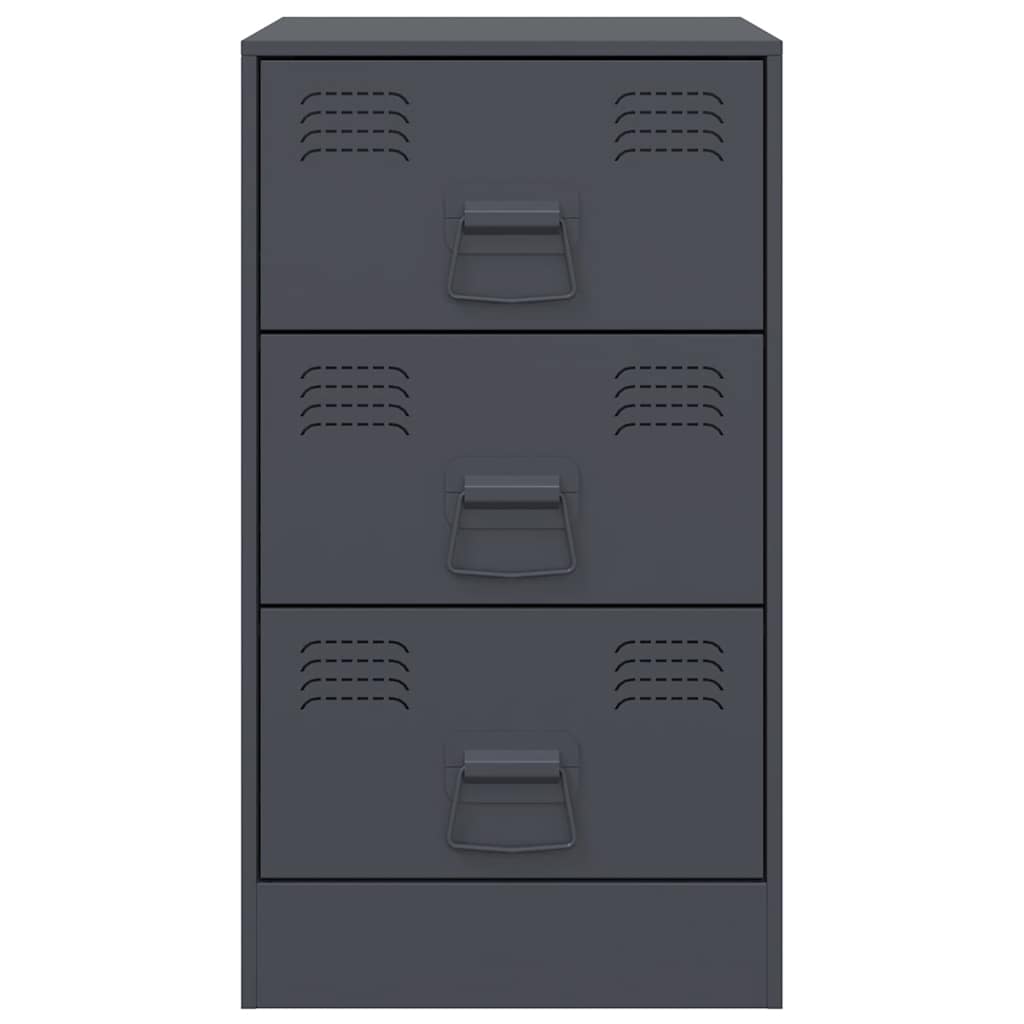 vidaXL Szafki nocne, 2 szt., antracytowe, 34,5x39x62 cm, stal